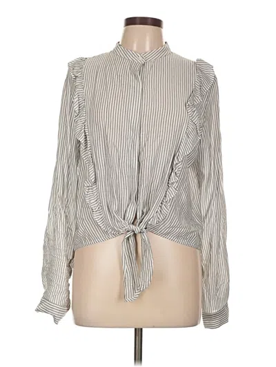 Pre-owned Storia Long Sleeve Blouse In Gray