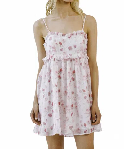 Storia Lovey Dovey Mini Dress In Pink/red In White