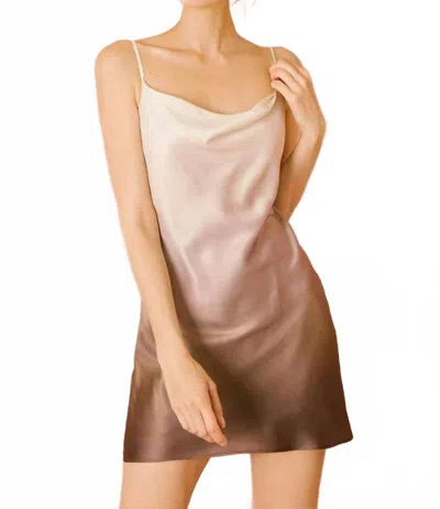 Storia Ombré Satin Mini Dress In Beige In Multi