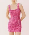 Storia Party Sequin Mini Dress In Pink In Multi