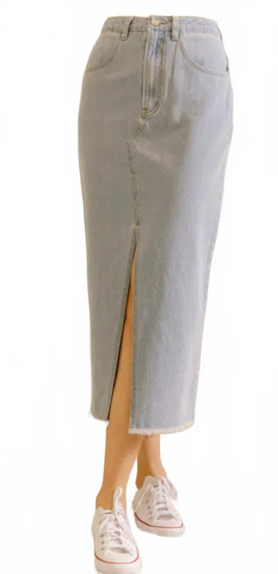 Storia Pencil Midi Skirt In Denim In Multi