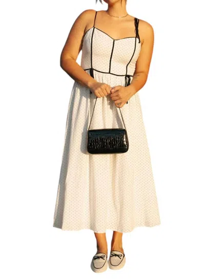 Storia Polka Dot Dress In White