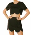 Storia Rhinestone Hem Mini Skirt In Black In Black