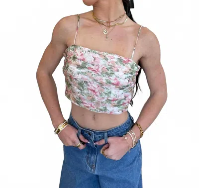 Storia Rose Crop Top In Pink Floral In Multi