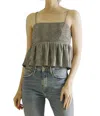 Storia Ruffle Top In Silver In Silver