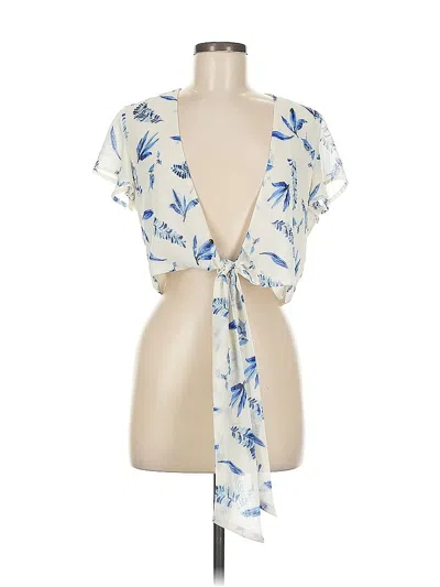 Pre-owned Storia Short Sleeve Blouse In Blue