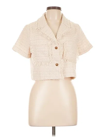 Pre-owned Storia Short Sleeve Blouse In White