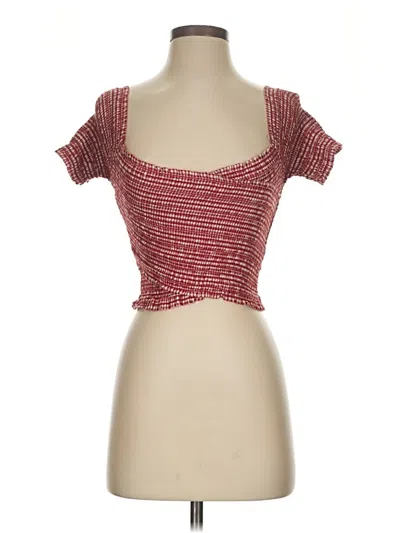 Pre-owned Storia Short Sleeve Top Red Sweetheart Neckline Tops