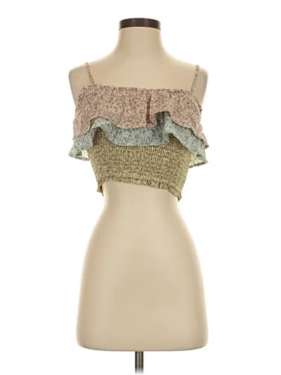 Storia Sleeveless Top Gold Strapless Neckline Tops