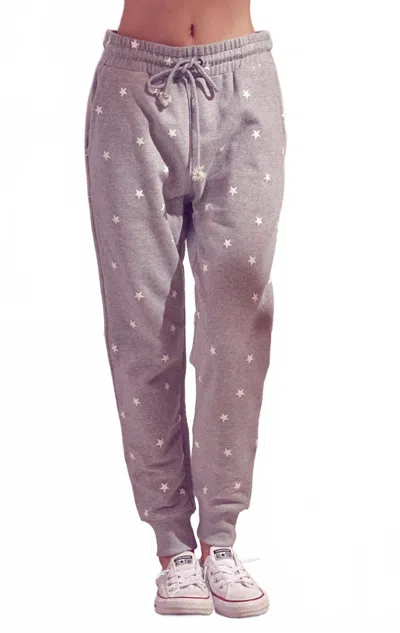 Storia Star Print Drawstring Joggers In Grey In Gray
