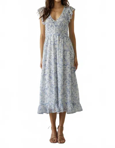 Storia Tahlia Floral Midi Dress In White