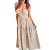 Storia Tied In Florals Maxi Dress In Beige Brown In Yellow