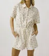Storia Tiny Floral Bouquet Romper In Cream In White