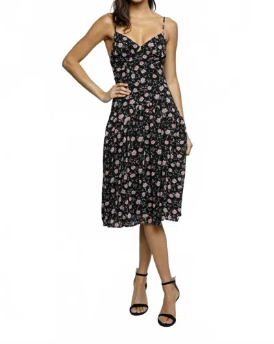 Storia Vineyard Vibes Floral Midi Dress In Black