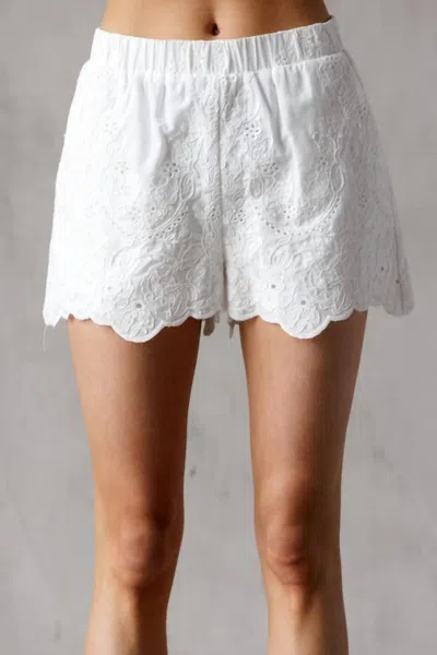 Storia Whitney Eyelet Short In White