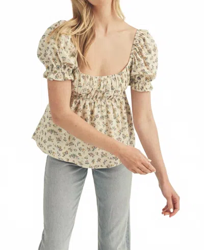Storia Willow Floral Top In Ivory In Multi