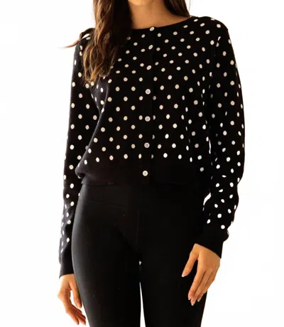 Storia Women's Louise Polka Dot Cardigan In Black/white In Multi