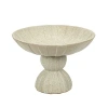 Storied Home 10.25 Inches Round Debossed Stoneware Footed Bowl In Sand