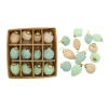 Storied Home 12-piece Flocked Pastel Glass Ornament Set, Blue, Mint And Peach Color In Blue