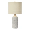 Storied Home 12" Round Cement Desk Lamp In White