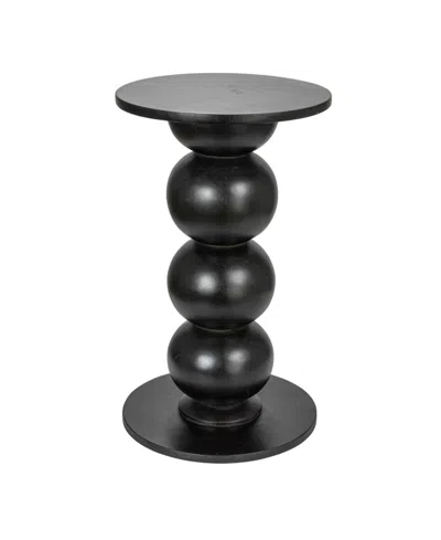 Storied Home 13" Mango Wood Round Over-sized Bubble End Table In Black