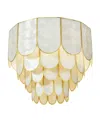 Storied Home 14" Round 4-tier Capiz And Metal Flush Mount Ceiling Light In Gold