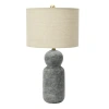Storied Home 14" Round Stoneware Desk Lamp In Gray