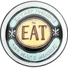 Storied Home 15" Round "gather Together To Each And Make Memories" Enameled Metal Tray With Cut-out  In Multi
