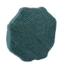 Storied Home 16 Inches Cotton And Jute Embroidered Octagon Shaped Pillow In Blue