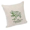 Storied Home 16" Square Linen Blend Printed Pillow With Frog And "the Kissing Booth Is Closed" Text  In Green