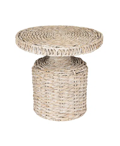 Storied Home 18" Water Hyacinth Hand-woven Table In Neutral