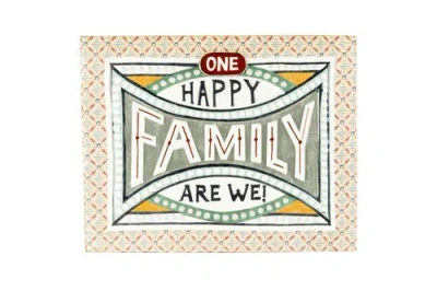 Storied Home 18.25"w Embossed "one Happy Family Are We!" Enameled Metal Wall Décor In Multi