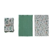 Storied Home 2-piece Woven Waffle Weave/slub Printed Tea Towels With Botanical Pattern, Multicolor In Green