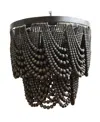 Storied Home 2-tier Draped Wood Bead Chandelier Black In Black