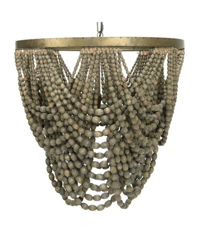 Storied Home 2-tier Draped Wood Bead Chandelier In Grey
