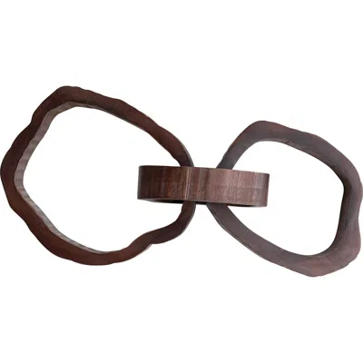 Storied Home 22 Inches Oversized Acacia Wood Chain Decor With 3 Links In Brown