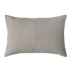 Storied Home 24 Inches Cotton Lumbar Pillow With Embroidered Paisley Pattern In Gray