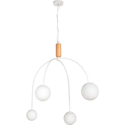 Storied Home 25 Watt Luminous Sphere Frosted Glass Pendant In White
