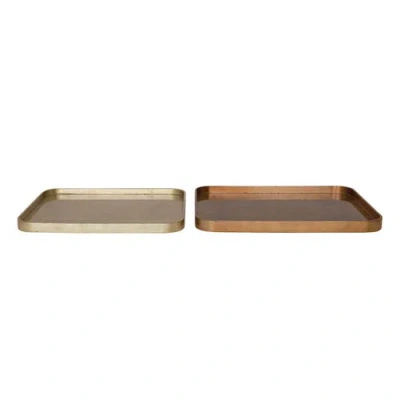 Storied Home 2-piece Tray Set In Brown