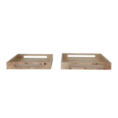 Storied Home 2-piece Tray Set With Handles In Multi