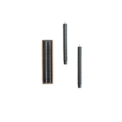 Storied Home 2-piece Unscented Faceted Taper Candles In Black