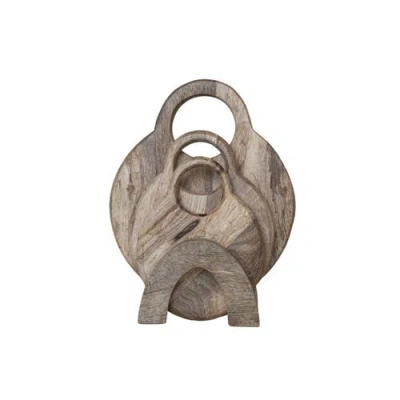 Storied Home 3-piece Round Mango Wood Cutting Boards In Multi