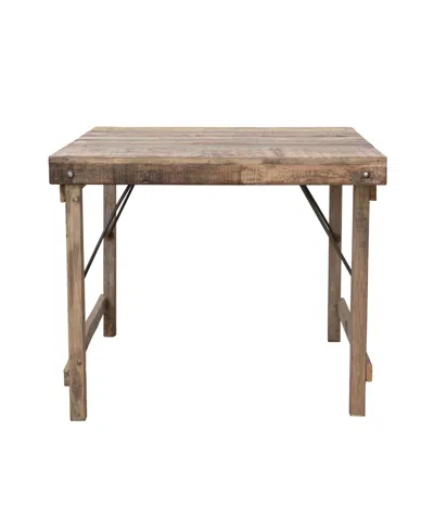 Storied Home 36" Wood Square Folding Table In Brown