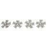 Storied Home 4-piece Metal And Glass Beaded Snowflake Napkin Rings, Silver Finish In Silver