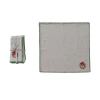 Storied Home 4-piece Square Printed Napkins With Embroidered Wreath, Appliqued Bow And Blanket Stitc In Gray