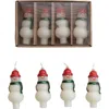 Storied Home 4-piece Unscented Snowman Shaped Bottle Taper Candles In White