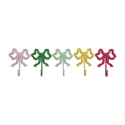 Storied Home 5-piece Bow Shaped Wall Hook In Multi