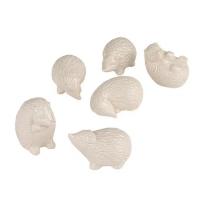 Storied Home 6-piece Stoneware Hedgehogs Accent Decor, White