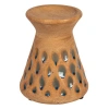 Storied Home 6.5 Inches Debossed Terra-cotta Candle Pillar Holder For 3 Inches Pillar In Brown