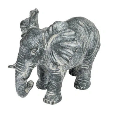 Storied Home 7.75 Inches Resin Elephant Figurine Décor In Gray